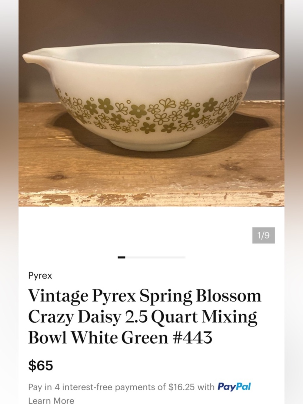 Pyrex Nesting Mixing Bowl. Spring Blossom 1970s #443 - Picture 11 of 16